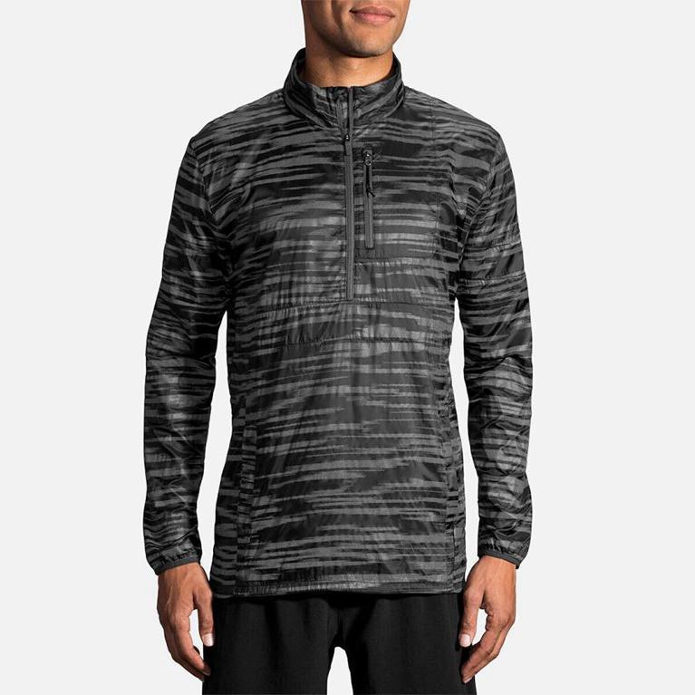 Brooks LSD Pullover Running Jackets - Men's - Grey (82531-AMGY)